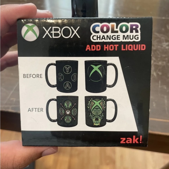 Xbox Coffee Mug Cup 15 oz Black Green Color Changing Video Game Microsoft ZAK - Picture 4 of 6